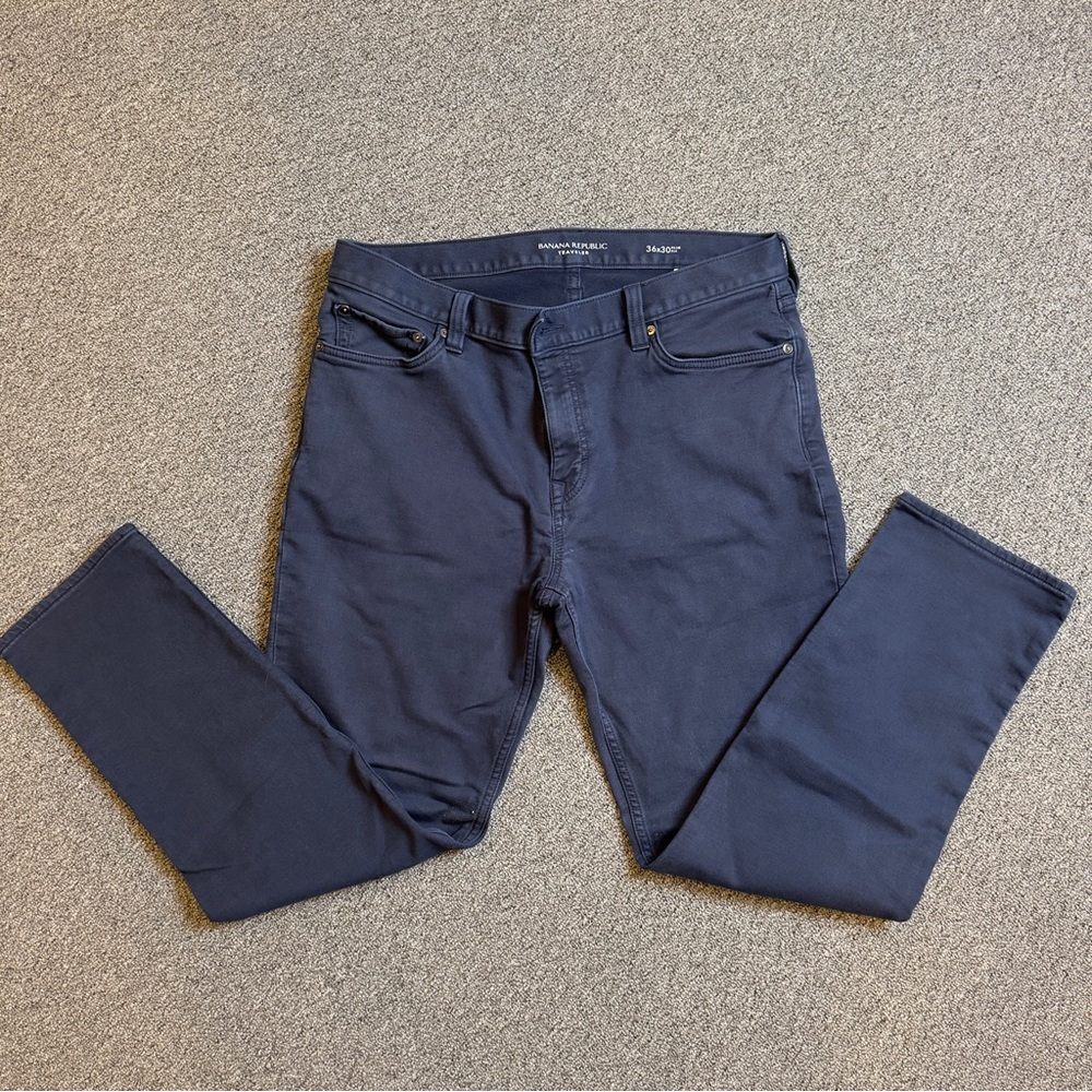 Banana Republic Men's Navy Slim Traveler’s Jeans